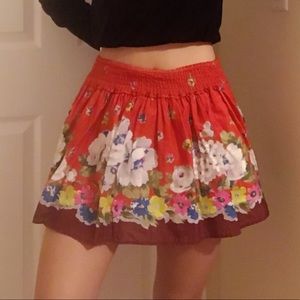 Red Floral Hollister Skirt!!